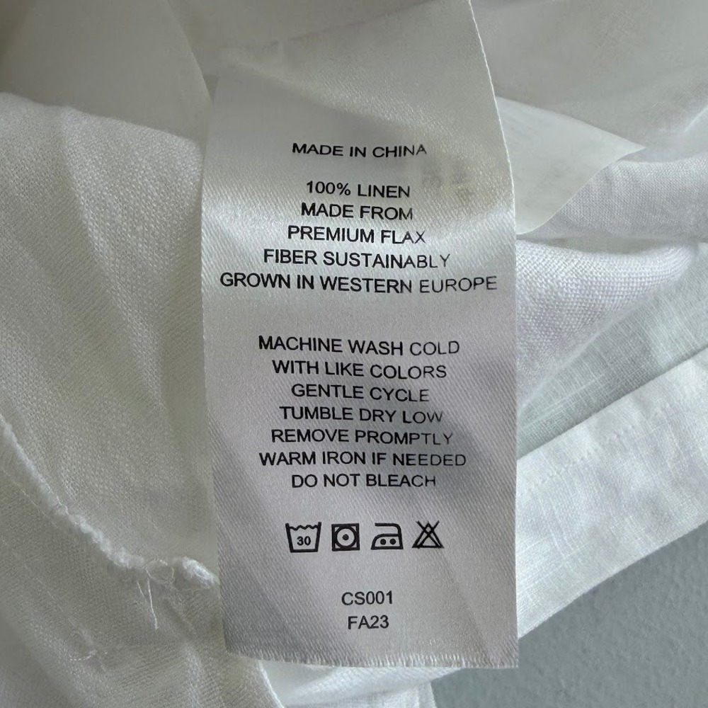 Quince‎ Linen Scoop Neck Midi Sundress White Coastal Beachy Resort Wear Size XL - Picture 14 of 16